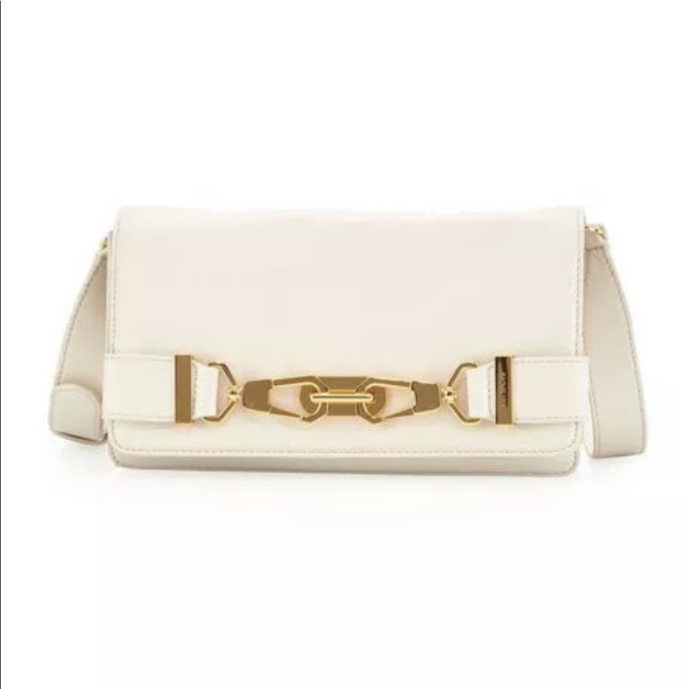 Rachel Zoe Shannon Lobster-Clasp Clutch Beige